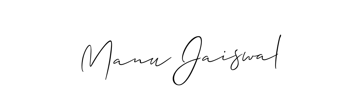 The best way (Allison_Script) to make a short signature is to pick only two or three words in your name. The name Manu Jaiswal include a total of six letters. For converting this name. Manu Jaiswal signature style 2 images and pictures png