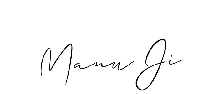 Also we have Manu Ji name is the best signature style. Create professional handwritten signature collection using Allison_Script autograph style. Manu Ji signature style 2 images and pictures png