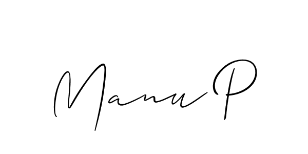if you are searching for the best signature style for your name Manu P. so please give up your signature search. here we have designed multiple signature styles  using Allison_Script. Manu P signature style 2 images and pictures png