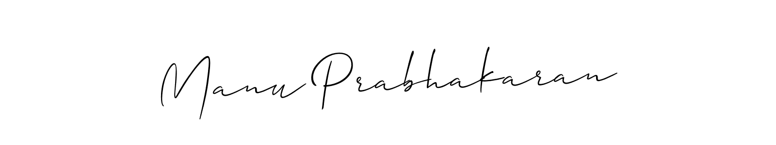 Use a signature maker to create a handwritten signature online. With this signature software, you can design (Allison_Script) your own signature for name Manu Prabhakaran. Manu Prabhakaran signature style 2 images and pictures png