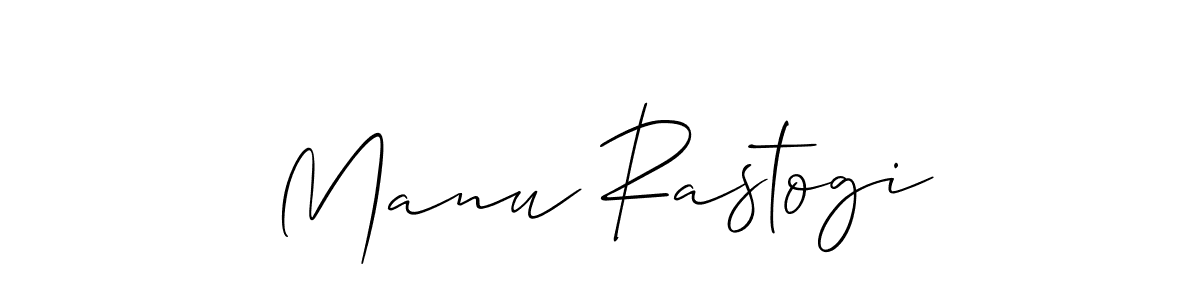 Make a short Manu Rastogi signature style. Manage your documents anywhere anytime using Allison_Script. Create and add eSignatures, submit forms, share and send files easily. Manu Rastogi signature style 2 images and pictures png