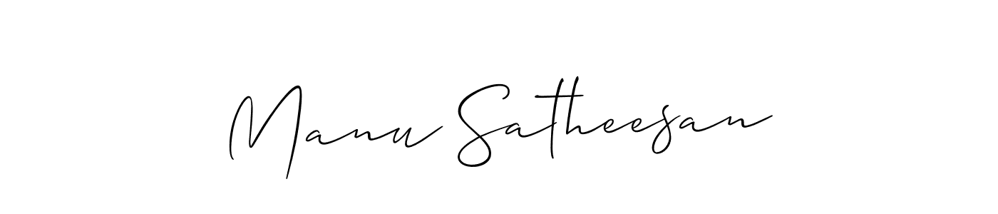 if you are searching for the best signature style for your name Manu Satheesan. so please give up your signature search. here we have designed multiple signature styles  using Allison_Script. Manu Satheesan signature style 2 images and pictures png