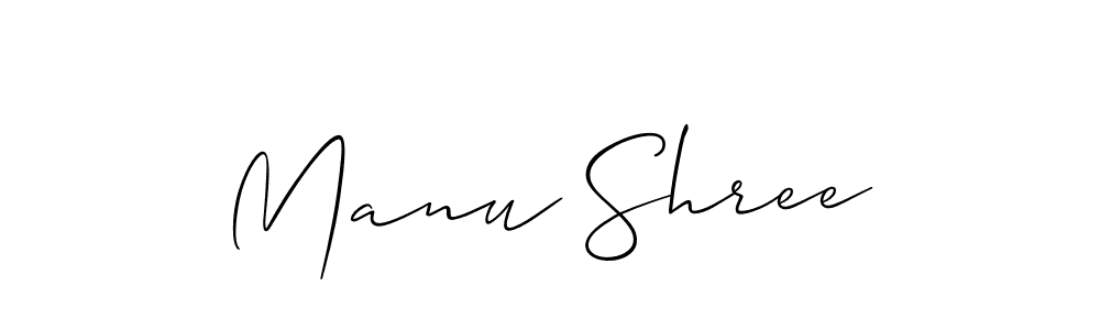 Use a signature maker to create a handwritten signature online. With this signature software, you can design (Allison_Script) your own signature for name Manu Shree. Manu Shree signature style 2 images and pictures png