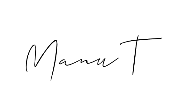 Create a beautiful signature design for name Manu T. With this signature (Allison_Script) fonts, you can make a handwritten signature for free. Manu T signature style 2 images and pictures png