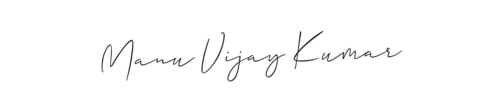 Design your own signature with our free online signature maker. With this signature software, you can create a handwritten (Allison_Script) signature for name Manu Vijay Kumar. Manu Vijay Kumar signature style 2 images and pictures png