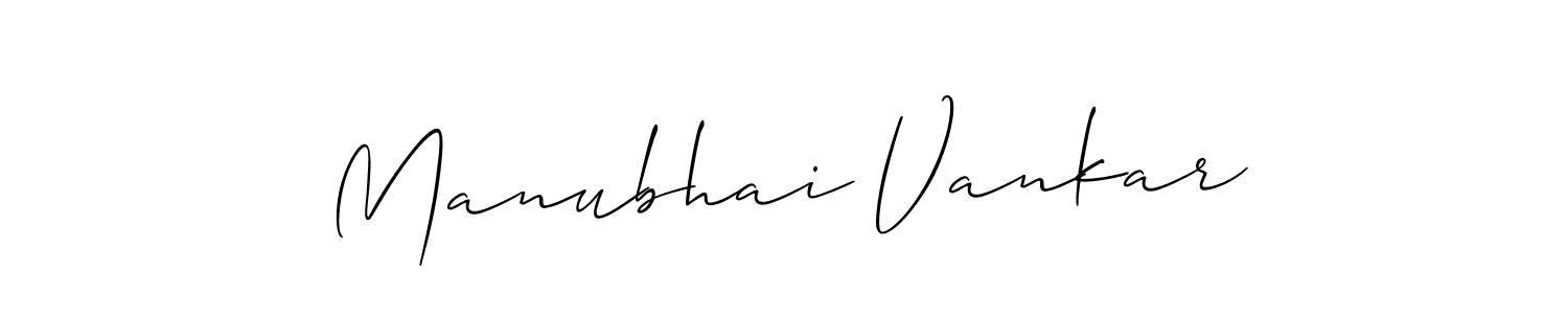 How to Draw Manubhai Vankar signature style? Allison_Script is a latest design signature styles for name Manubhai Vankar. Manubhai Vankar signature style 2 images and pictures png