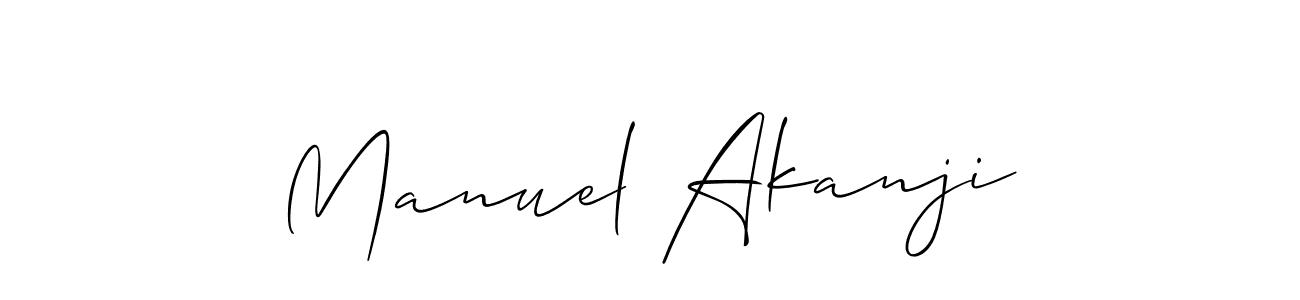 How to make Manuel Akanji name signature. Use Allison_Script style for creating short signs online. This is the latest handwritten sign. Manuel Akanji signature style 2 images and pictures png