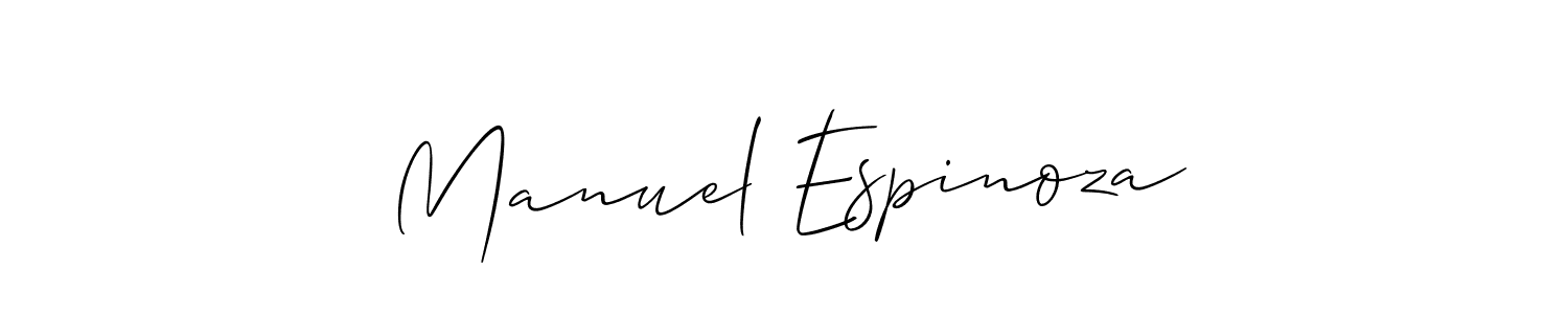 Create a beautiful signature design for name Manuel Espinoza. With this signature (Allison_Script) fonts, you can make a handwritten signature for free. Manuel Espinoza signature style 2 images and pictures png