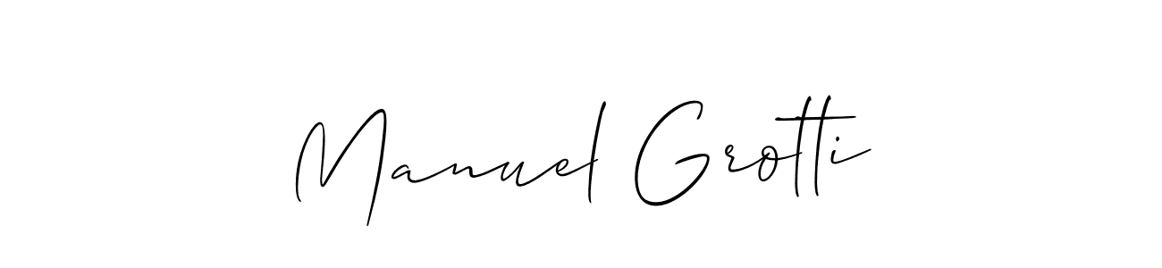 Also we have Manuel Grotti name is the best signature style. Create professional handwritten signature collection using Allison_Script autograph style. Manuel Grotti signature style 2 images and pictures png