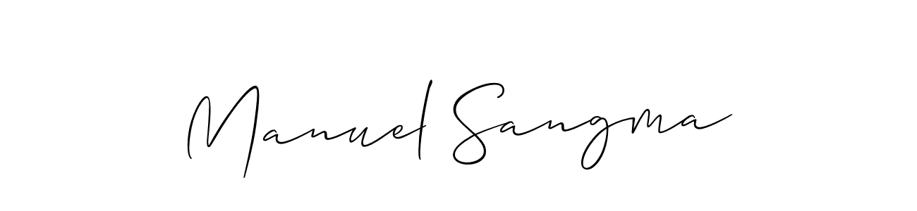 Use a signature maker to create a handwritten signature online. With this signature software, you can design (Allison_Script) your own signature for name Manuel Sangma. Manuel Sangma signature style 2 images and pictures png