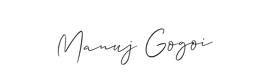 How to make Manuj Gogoi signature? Allison_Script is a professional autograph style. Create handwritten signature for Manuj Gogoi name. Manuj Gogoi signature style 2 images and pictures png