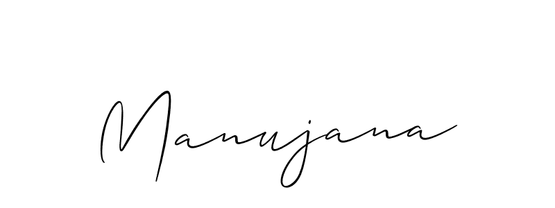 Use a signature maker to create a handwritten signature online. With this signature software, you can design (Allison_Script) your own signature for name Manujana. Manujana signature style 2 images and pictures png