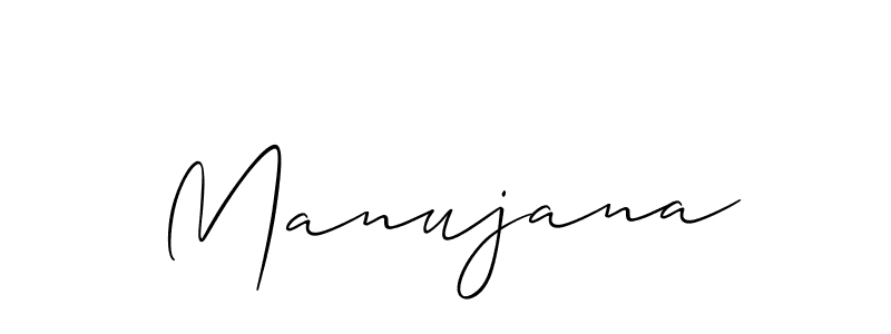 How to make Manujana signature? Allison_Script is a professional autograph style. Create handwritten signature for Manujana name. Manujana signature style 2 images and pictures png