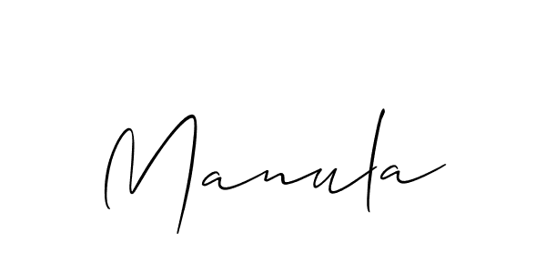 Use a signature maker to create a handwritten signature online. With this signature software, you can design (Allison_Script) your own signature for name Manula. Manula signature style 2 images and pictures png