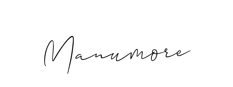 Design your own signature with our free online signature maker. With this signature software, you can create a handwritten (Allison_Script) signature for name Manumore. Manumore signature style 2 images and pictures png