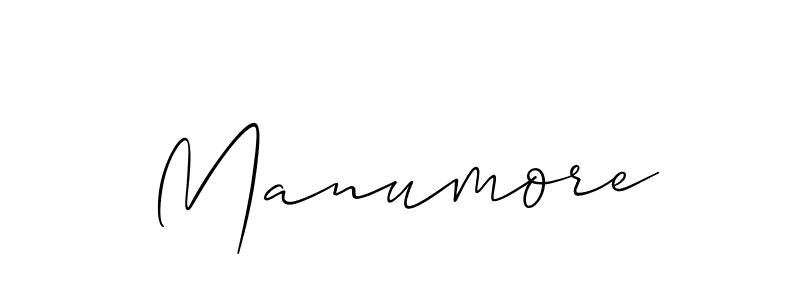 Use a signature maker to create a handwritten signature online. With this signature software, you can design (Allison_Script) your own signature for name Manumore. Manumore signature style 2 images and pictures png