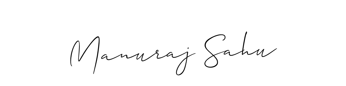 How to make Manuraj Sahu name signature. Use Allison_Script style for creating short signs online. This is the latest handwritten sign. Manuraj Sahu signature style 2 images and pictures png