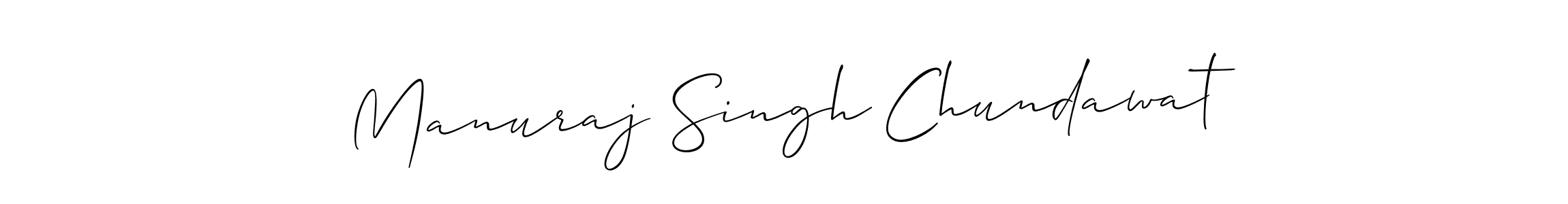 How to make Manuraj Singh Chundawat signature? Allison_Script is a professional autograph style. Create handwritten signature for Manuraj Singh Chundawat name. Manuraj Singh Chundawat signature style 2 images and pictures png