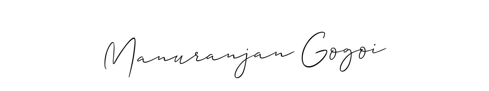 You should practise on your own different ways (Allison_Script) to write your name (Manuranjan Gogoi) in signature. don't let someone else do it for you. Manuranjan Gogoi signature style 2 images and pictures png