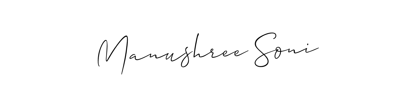 You should practise on your own different ways (Allison_Script) to write your name (Manushree Soni) in signature. don't let someone else do it for you. Manushree Soni signature style 2 images and pictures png