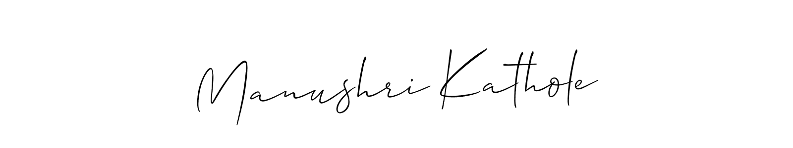 How to make Manushri Kathole signature? Allison_Script is a professional autograph style. Create handwritten signature for Manushri Kathole name. Manushri Kathole signature style 2 images and pictures png