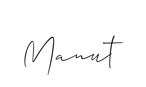 How to Draw Manut signature style? Allison_Script is a latest design signature styles for name Manut. Manut signature style 2 images and pictures png