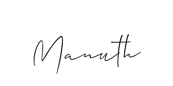 Manuth stylish signature style. Best Handwritten Sign (Allison_Script) for my name. Handwritten Signature Collection Ideas for my name Manuth. Manuth signature style 2 images and pictures png