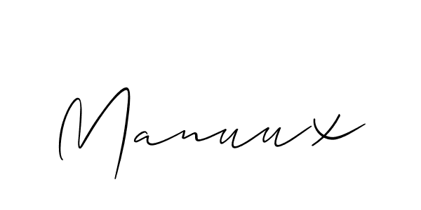 Design your own signature with our free online signature maker. With this signature software, you can create a handwritten (Allison_Script) signature for name Manuux. Manuux signature style 2 images and pictures png