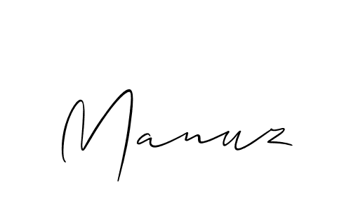 The best way (Allison_Script) to make a short signature is to pick only two or three words in your name. The name Manuz include a total of six letters. For converting this name. Manuz signature style 2 images and pictures png