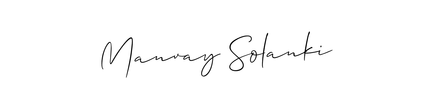 Make a beautiful signature design for name Manvay Solanki. With this signature (Allison_Script) style, you can create a handwritten signature for free. Manvay Solanki signature style 2 images and pictures png