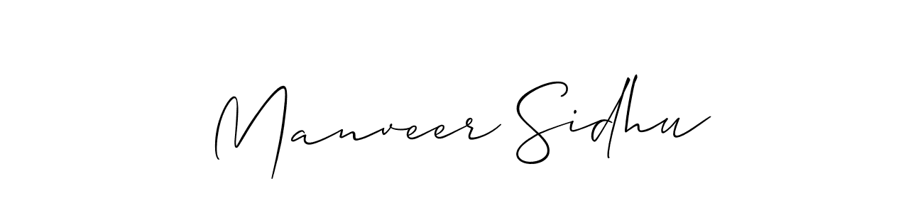 Make a beautiful signature design for name Manveer Sidhu. With this signature (Allison_Script) style, you can create a handwritten signature for free. Manveer Sidhu signature style 2 images and pictures png