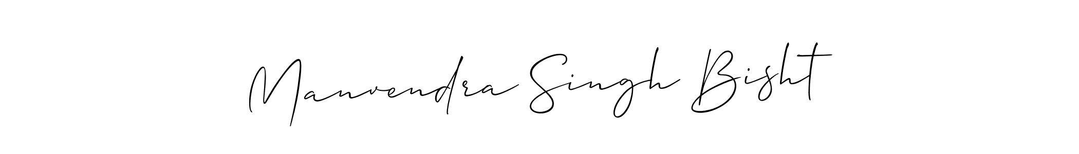 You should practise on your own different ways (Allison_Script) to write your name (Manvendra Singh Bisht) in signature. don't let someone else do it for you. Manvendra Singh Bisht signature style 2 images and pictures png