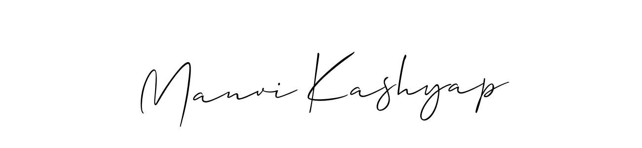 How to make Manvi Kashyap name signature. Use Allison_Script style for creating short signs online. This is the latest handwritten sign. Manvi Kashyap signature style 2 images and pictures png