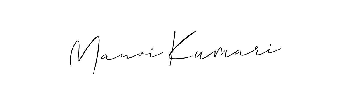 Allison_Script is a professional signature style that is perfect for those who want to add a touch of class to their signature. It is also a great choice for those who want to make their signature more unique. Get Manvi Kumari name to fancy signature for free. Manvi Kumari signature style 2 images and pictures png