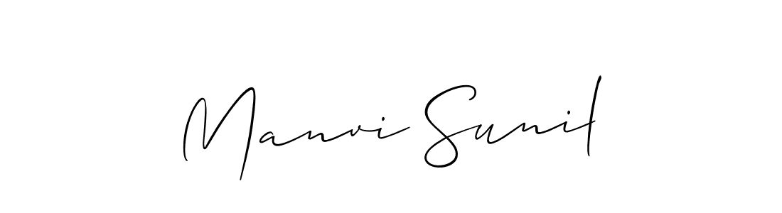 Also You can easily find your signature by using the search form. We will create Manvi Sunil name handwritten signature images for you free of cost using Allison_Script sign style. Manvi Sunil signature style 2 images and pictures png