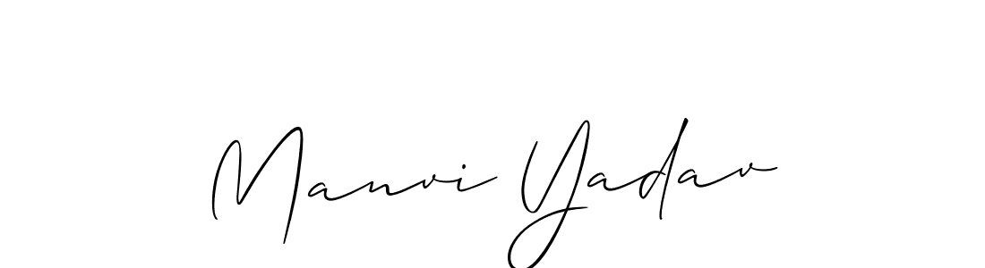 You should practise on your own different ways (Allison_Script) to write your name (Manvi Yadav) in signature. don't let someone else do it for you. Manvi Yadav signature style 2 images and pictures png