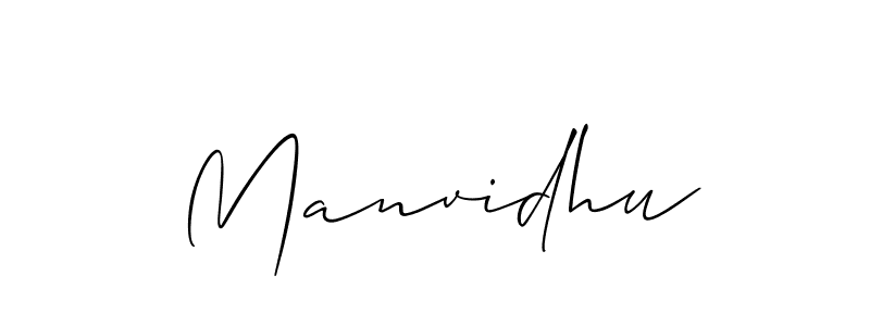 Allison_Script is a professional signature style that is perfect for those who want to add a touch of class to their signature. It is also a great choice for those who want to make their signature more unique. Get Manvidhu name to fancy signature for free. Manvidhu signature style 2 images and pictures png