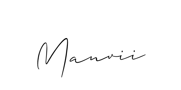 Make a beautiful signature design for name Manvii. With this signature (Allison_Script) style, you can create a handwritten signature for free. Manvii signature style 2 images and pictures png