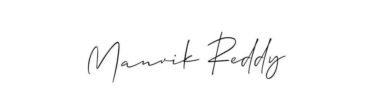 Design your own signature with our free online signature maker. With this signature software, you can create a handwritten (Allison_Script) signature for name Manvik Reddy. Manvik Reddy signature style 2 images and pictures png