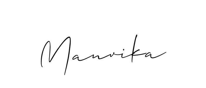 Use a signature maker to create a handwritten signature online. With this signature software, you can design (Allison_Script) your own signature for name Manvika. Manvika signature style 2 images and pictures png