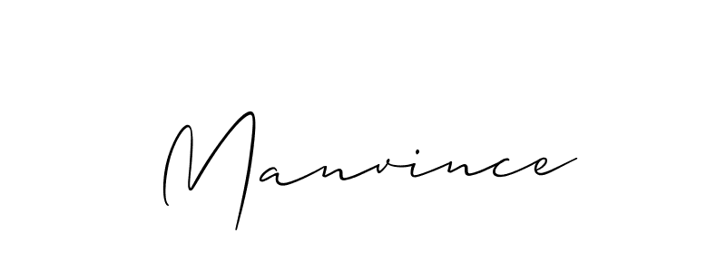 Create a beautiful signature design for name Manvince. With this signature (Allison_Script) fonts, you can make a handwritten signature for free. Manvince signature style 2 images and pictures png