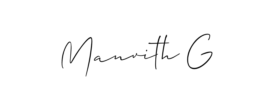 Make a beautiful signature design for name Manvith G. With this signature (Allison_Script) style, you can create a handwritten signature for free. Manvith G signature style 2 images and pictures png