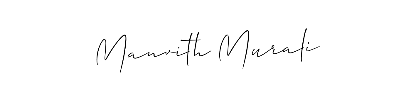 if you are searching for the best signature style for your name Manvith Murali. so please give up your signature search. here we have designed multiple signature styles  using Allison_Script. Manvith Murali signature style 2 images and pictures png