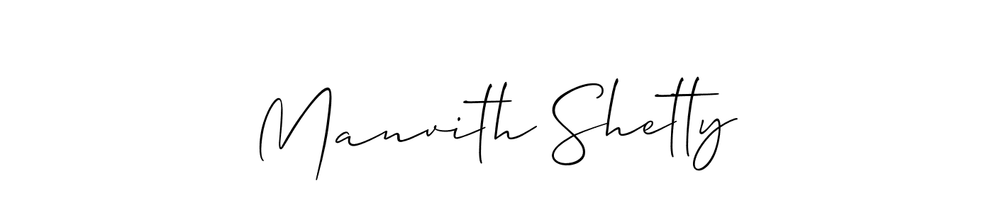 Also we have Manvith Shetty name is the best signature style. Create professional handwritten signature collection using Allison_Script autograph style. Manvith Shetty signature style 2 images and pictures png