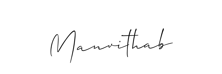 Create a beautiful signature design for name Manvithab. With this signature (Allison_Script) fonts, you can make a handwritten signature for free. Manvithab signature style 2 images and pictures png
