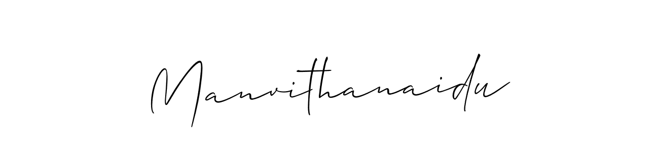 How to make Manvithanaidu signature? Allison_Script is a professional autograph style. Create handwritten signature for Manvithanaidu name. Manvithanaidu signature style 2 images and pictures png