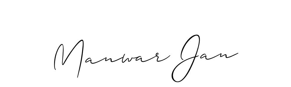 Design your own signature with our free online signature maker. With this signature software, you can create a handwritten (Allison_Script) signature for name Manwar Jan. Manwar Jan signature style 2 images and pictures png