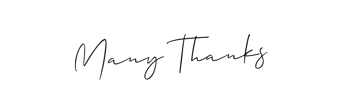 How to make Many Thanks signature? Allison_Script is a professional autograph style. Create handwritten signature for Many Thanks name. Many Thanks signature style 2 images and pictures png