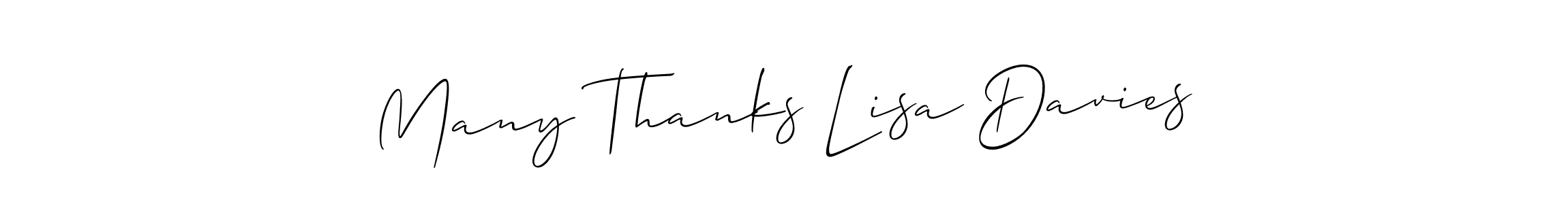 How to Draw Many Thanks Lisa Davies signature style? Allison_Script is a latest design signature styles for name Many Thanks Lisa Davies. Many Thanks Lisa Davies signature style 2 images and pictures png