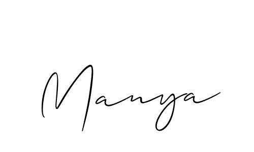 Design your own signature with our free online signature maker. With this signature software, you can create a handwritten (Allison_Script) signature for name Manya. Manya signature style 2 images and pictures png